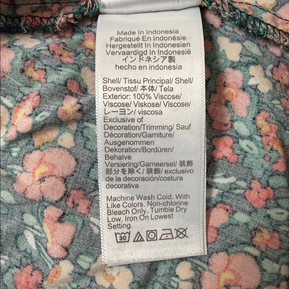 J. Crew V-Neck Smocked Green Floral Midi Dress - Picture 10 of 11